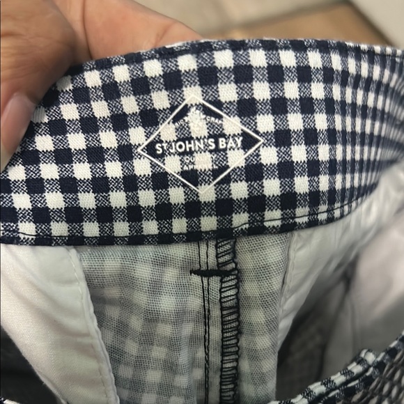 St. John's Bay Black and White Flat Front Shorts - Picture 2 of 8
